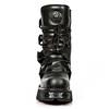 M.391-S18 Gothic Metall Rock Unisex Stiefel mit Schnallen und Schnürsenkel schwarz Product image